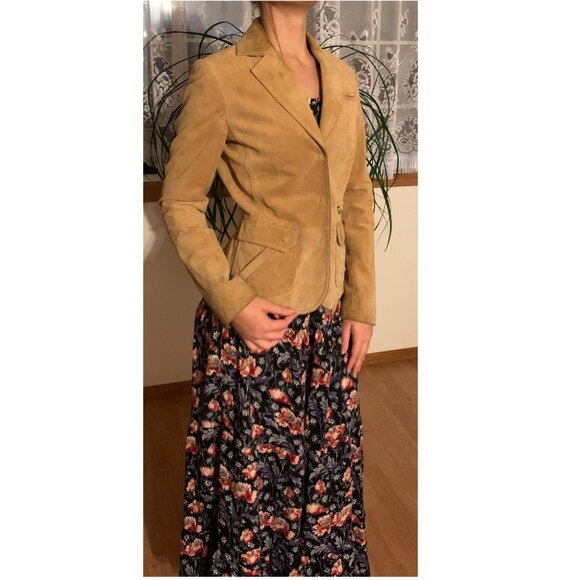 Vintage Danier Tan Brown Suede Leather Jacket, XS / XP - Picture 15 of 16